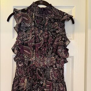 ANTONIO MELANI Black and Brown Paisley Maxi Dress